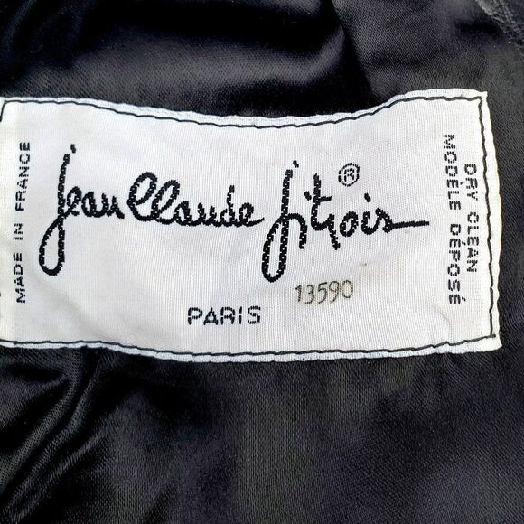 Vintage 80s Jitrois Black Lambskin Leather Military Jacket S Peplum - Picture 3 of 16